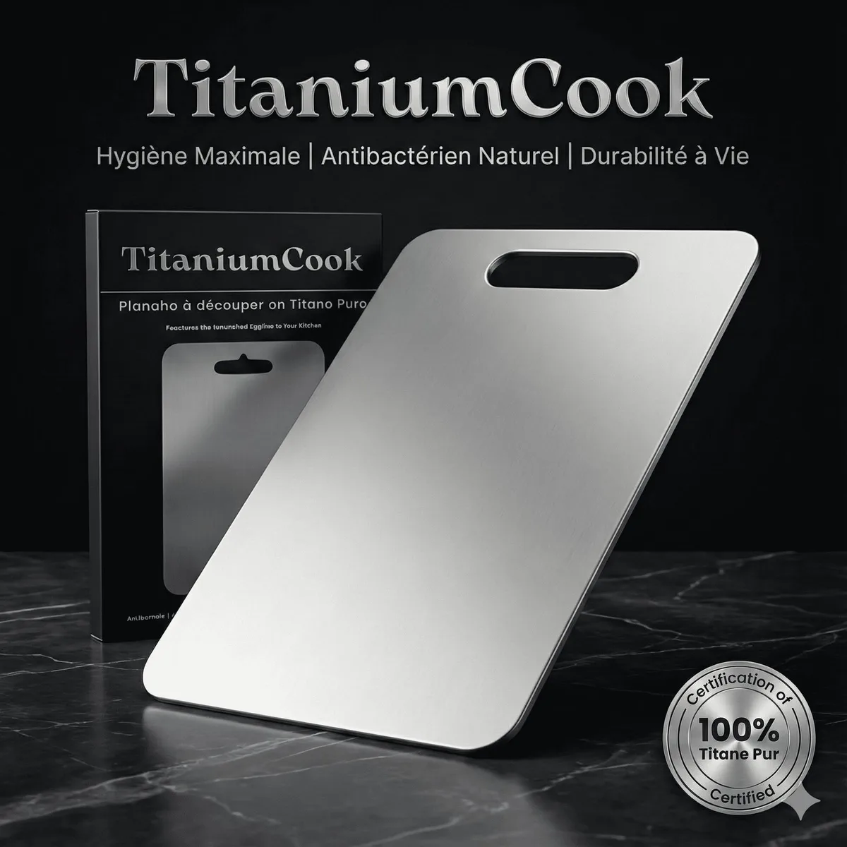 TitaniumCook original pure titanium cutting board