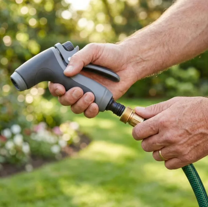 Jetterix nozzle close-up showing the adjustable spray design