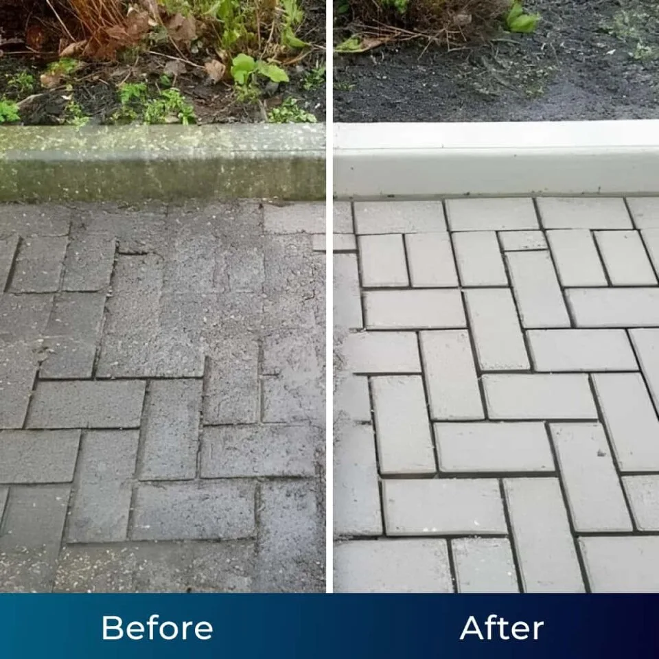 Using the Jetterix nozzle to clean an outdoor surface